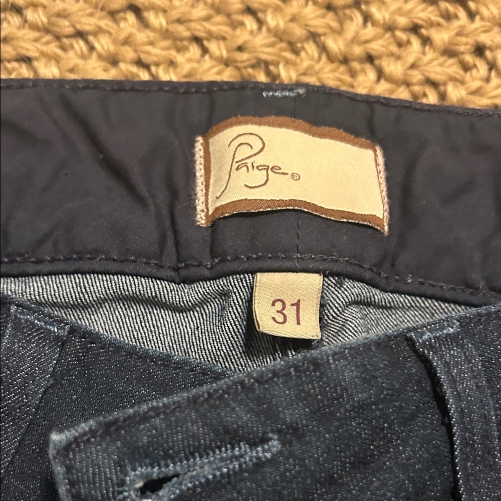 PAIGE Dark Blue Flare & Wide Leg Jeans